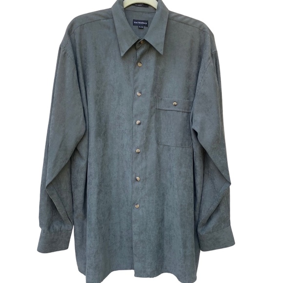 Hathaway Men's Faux Suede Button Down XL - Picture 1 of 6